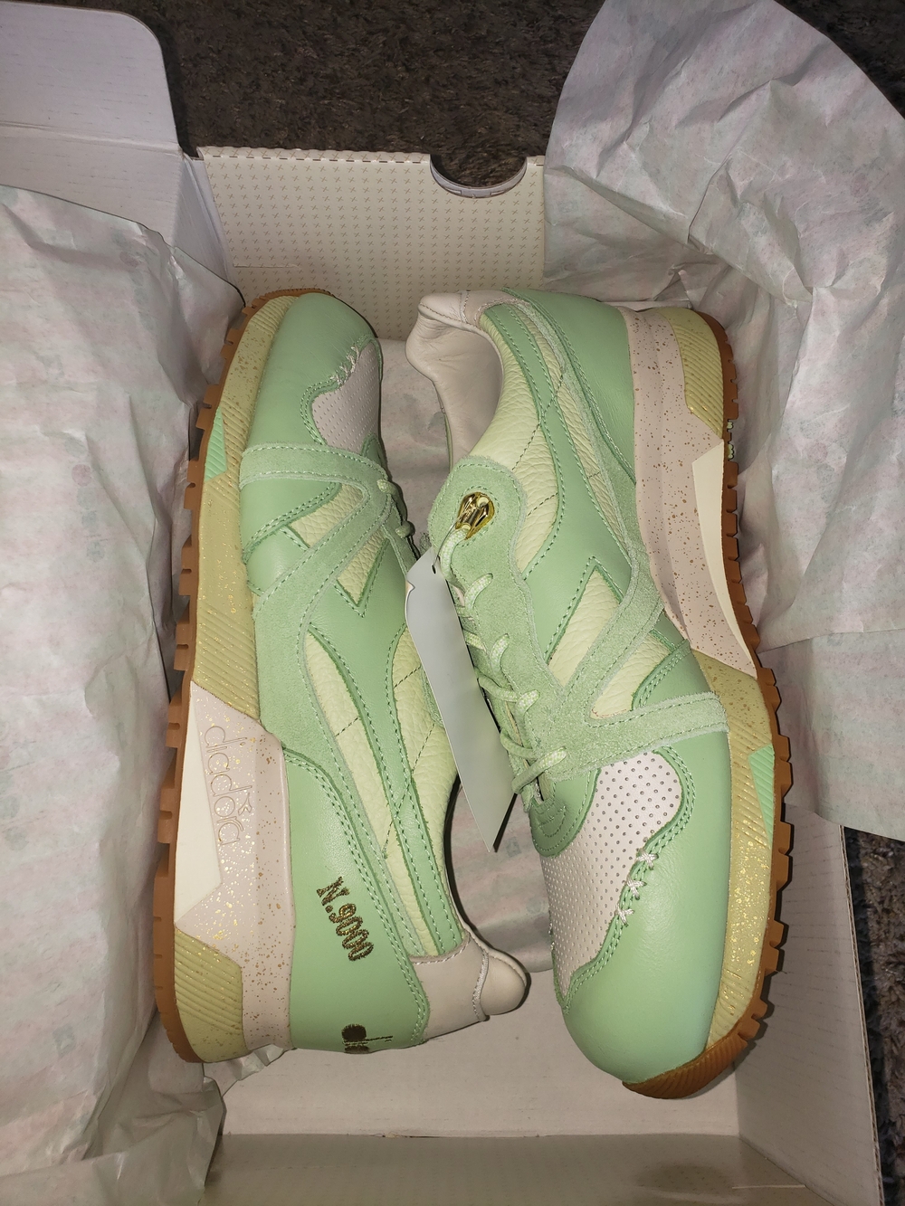 Rare Feature x Diadora N9000 Pistachio Ice Cream Mint Green Sneakers
